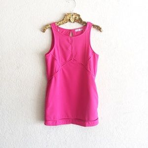 tobi hot pink dress TOBI Hot Pink Bodycon mini dress Scalloped Neckline A Line Fit And Flare Sz S